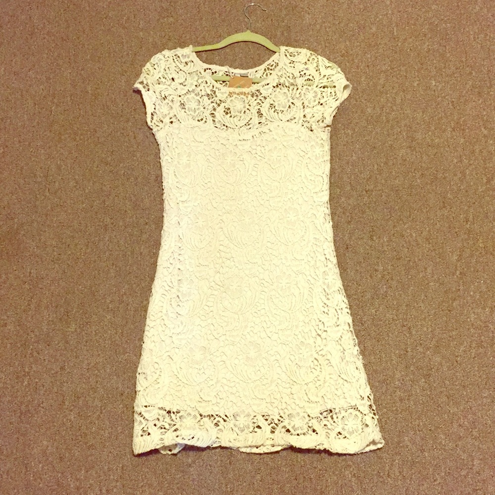 Lauren Conrad Ivory Lace Dress